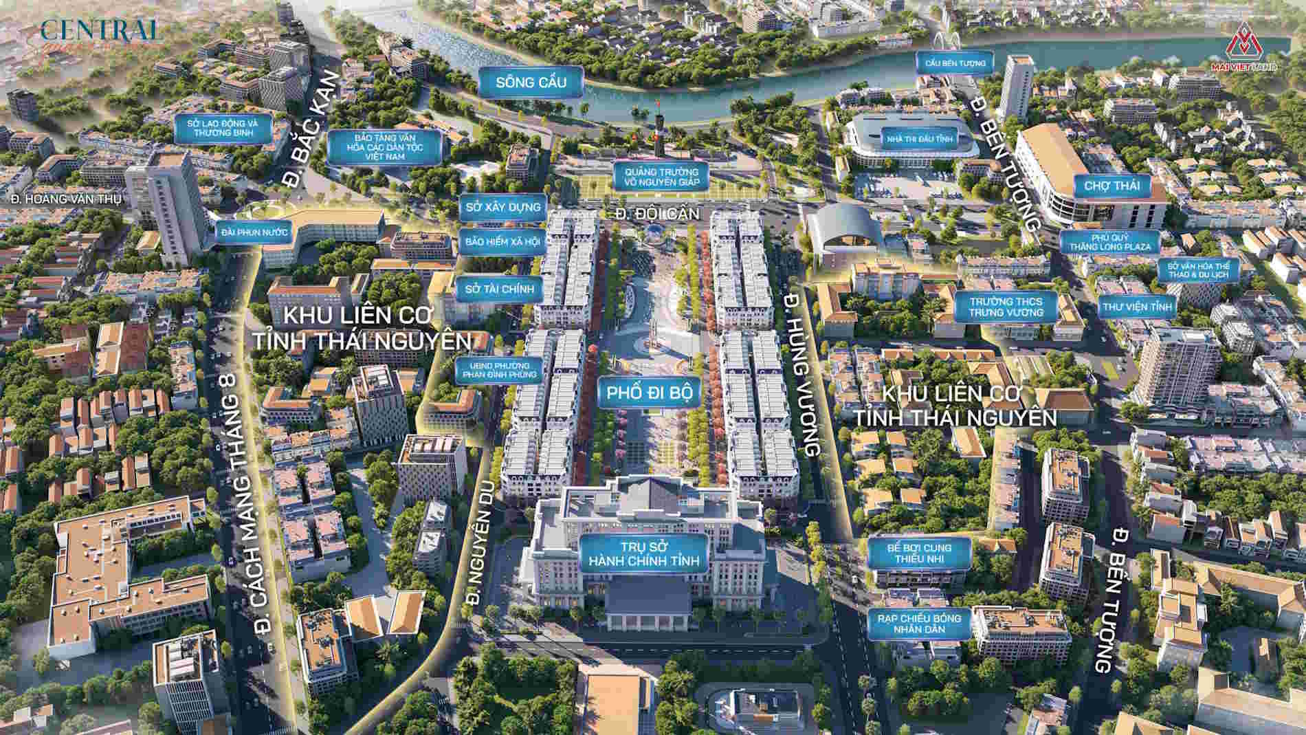 Vị trí dự án Central Square Thái Nguyên.